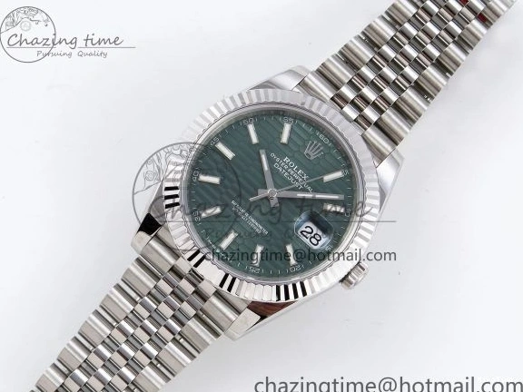 MiroTime 0120 DateJust 41 126334 904L SS VSF 1:1 Best Edition Green Textured Dial on Jubilee Bracelet VS FashionForward 1324